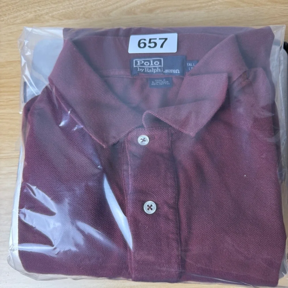 Polo Ralph Lauren Cotton Polo Shirt Mens LT Burgandy Pony Logo Preppy Old Money